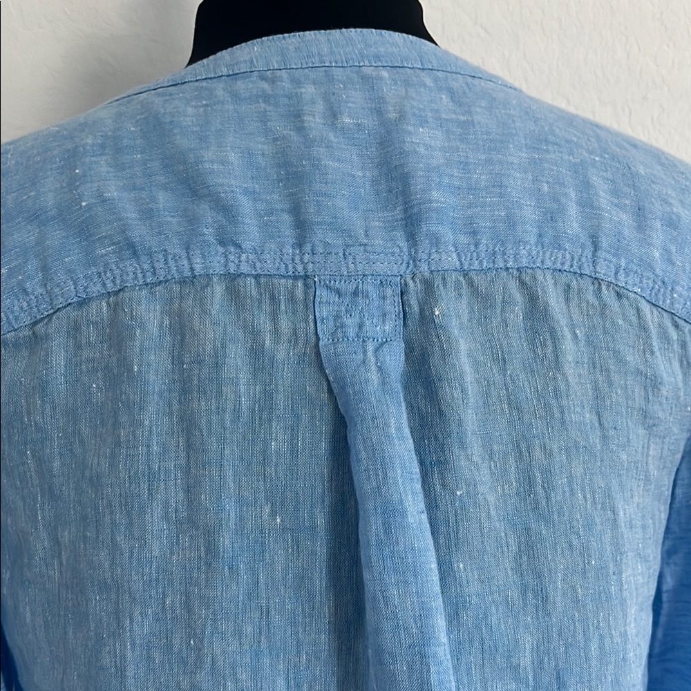 Talbots Sky Blue Linen Blouse - Picture 9 of 14